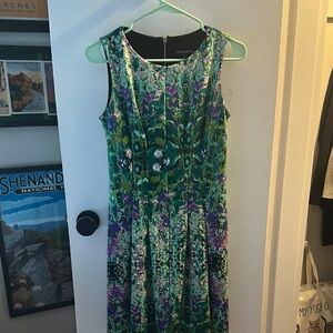 Cynthia Rowley Green and Purple Floral Mini Dress